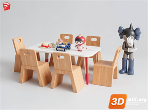 Kid's table and chairs Skp Files 